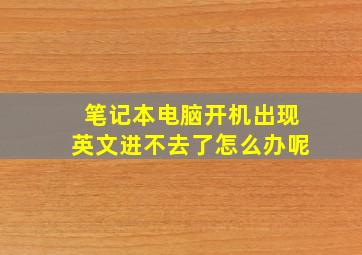 笔记本电脑开机出现英文进不去了怎么办呢