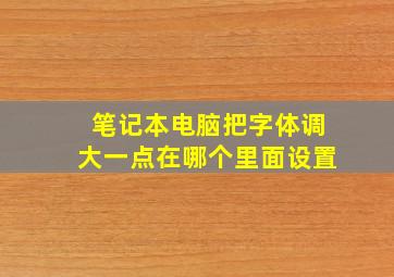 笔记本电脑把字体调大一点在哪个里面设置