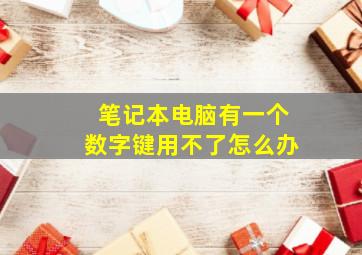 笔记本电脑有一个数字键用不了怎么办