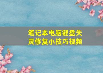 笔记本电脑键盘失灵修复小技巧视频