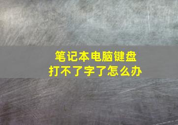 笔记本电脑键盘打不了字了怎么办