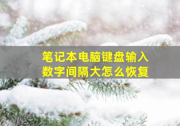 笔记本电脑键盘输入数字间隔大怎么恢复