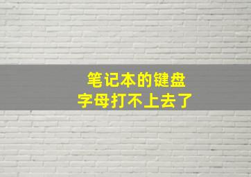 笔记本的键盘字母打不上去了