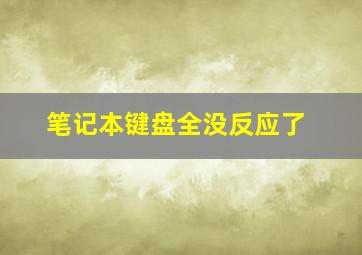 笔记本键盘全没反应了