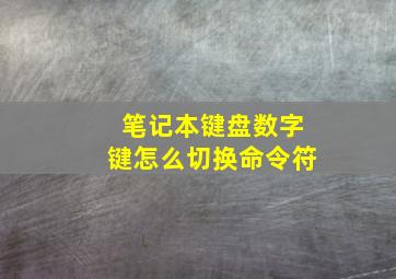 笔记本键盘数字键怎么切换命令符