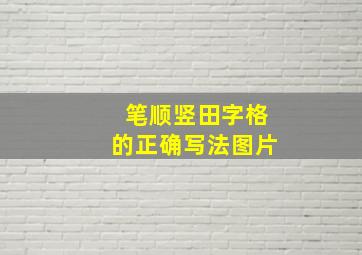 笔顺竖田字格的正确写法图片