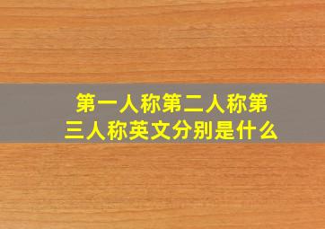 第一人称第二人称第三人称英文分别是什么