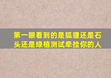 第一眼看到的是狐狸还是石头还是绿植测试牵挂你的人