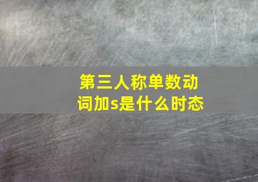 第三人称单数动词加s是什么时态