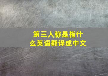 第三人称是指什么英语翻译成中文