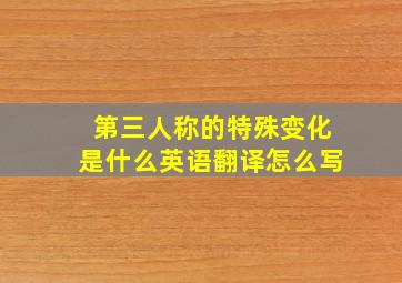 第三人称的特殊变化是什么英语翻译怎么写