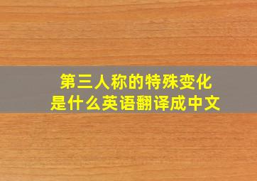 第三人称的特殊变化是什么英语翻译成中文