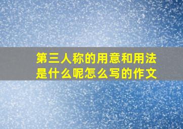 第三人称的用意和用法是什么呢怎么写的作文