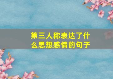 第三人称表达了什么思想感情的句子