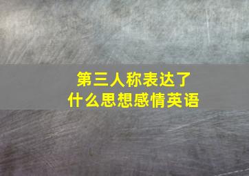 第三人称表达了什么思想感情英语