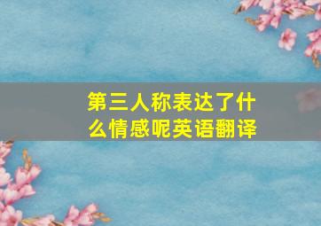 第三人称表达了什么情感呢英语翻译