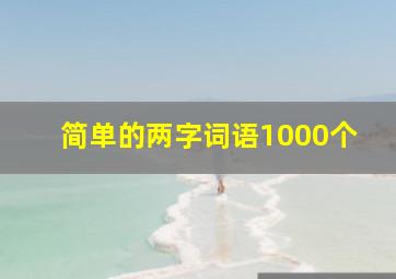 简单的两字词语1000个