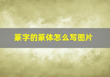 篆字的篆体怎么写图片