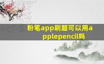 粉笔app刷题可以用applepencil吗