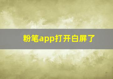 粉笔app打开白屏了