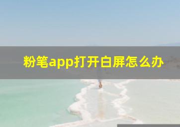 粉笔app打开白屏怎么办