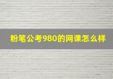 粉笔公考980的网课怎么样