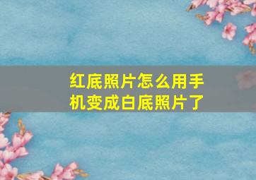 红底照片怎么用手机变成白底照片了