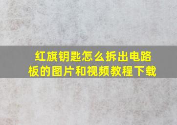 红旗钥匙怎么拆出电路板的图片和视频教程下载