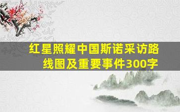 红星照耀中国斯诺采访路线图及重要事件300字