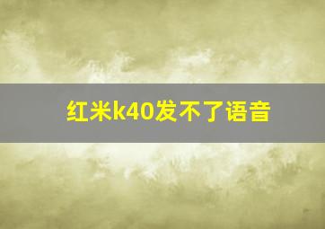 红米k40发不了语音