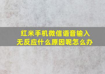 红米手机微信语音输入无反应什么原因呢怎么办