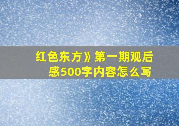 红色东方》第一期观后感500字内容怎么写