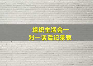 组织生活会一对一谈话记录表