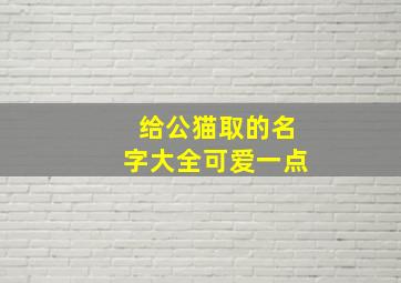 给公猫取的名字大全可爱一点