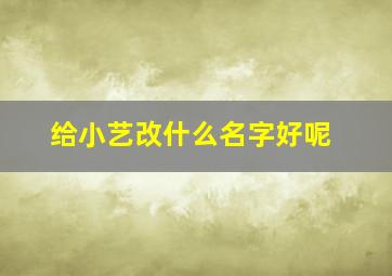 给小艺改什么名字好呢