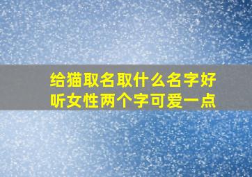 给猫取名取什么名字好听女性两个字可爱一点