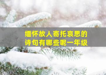 缅怀故人寄托哀思的诗句有哪些呢一年级