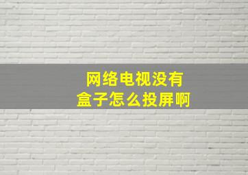 网络电视没有盒子怎么投屏啊