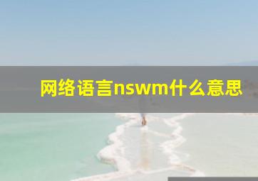 网络语言nswm什么意思