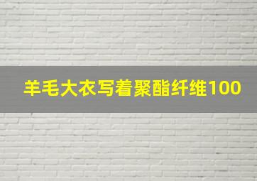 羊毛大衣写着聚酯纤维100