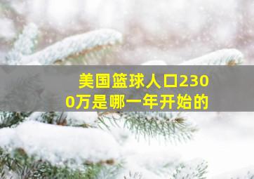 美国篮球人口2300万是哪一年开始的