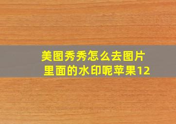 美图秀秀怎么去图片里面的水印呢苹果12