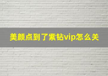 美颜点到了紫钻vip怎么关