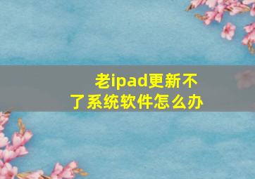 老ipad更新不了系统软件怎么办