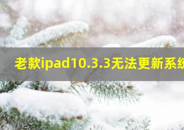 老款ipad10.3.3无法更新系统