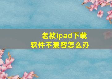 老款ipad下载软件不兼容怎么办