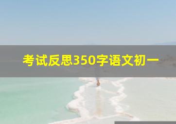 考试反思350字语文初一