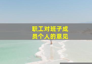 职工对班子成员个人的意见