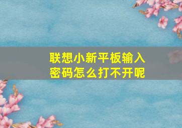 联想小新平板输入密码怎么打不开呢