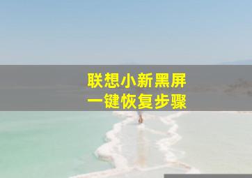 联想小新黑屏一键恢复步骤